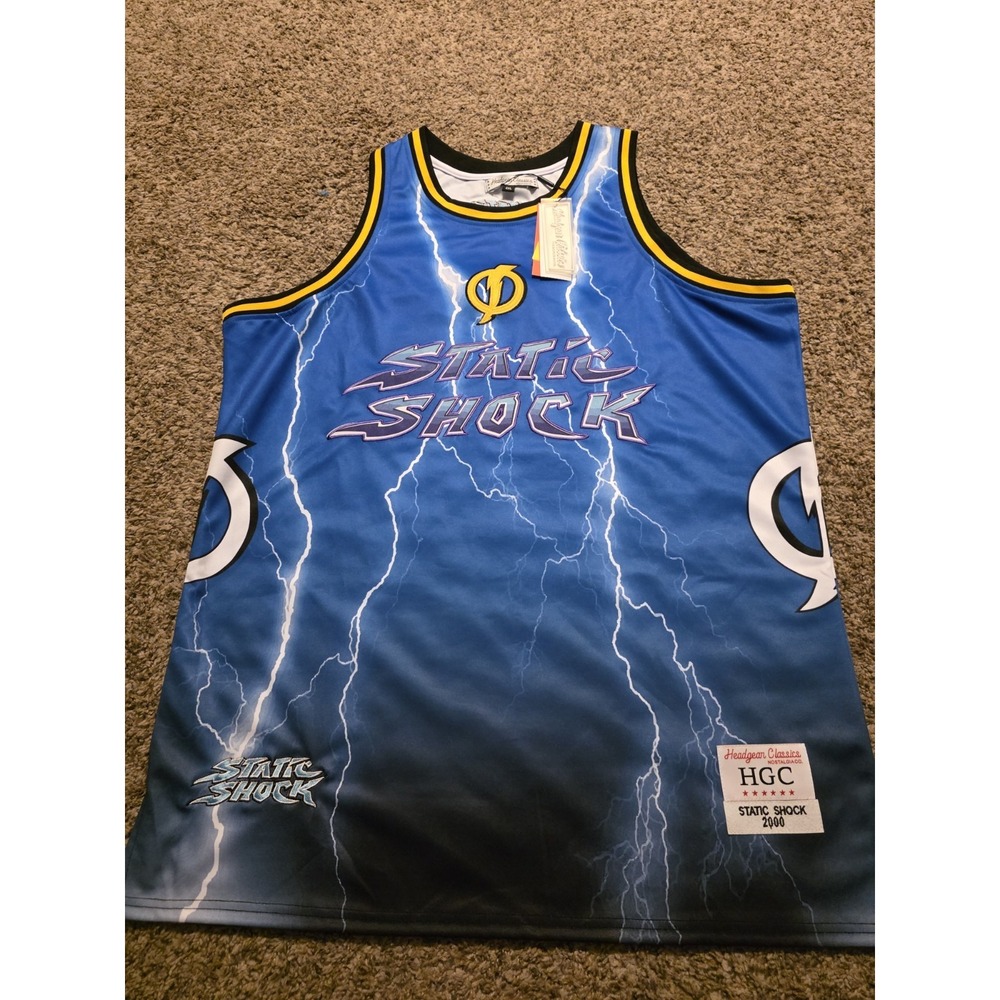 Static Shock Headgear Classics Basketball Jersey 4XL Lightning Y2K NWT